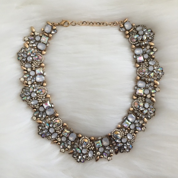 "Antoinette" Necklace Clear Crystal Statement - Picture 3 of 7